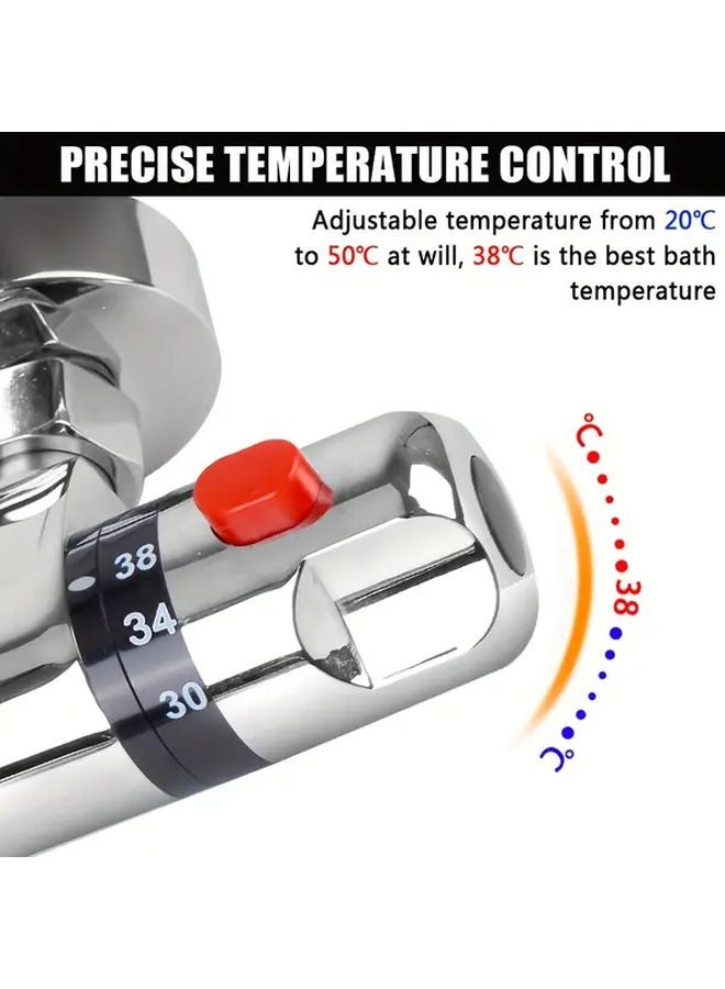 Wall Mounted Thermostatic Shower Faucet 20 50C Temperature Control H59 Copper Chrome Finish Mixer Tap - Image 5